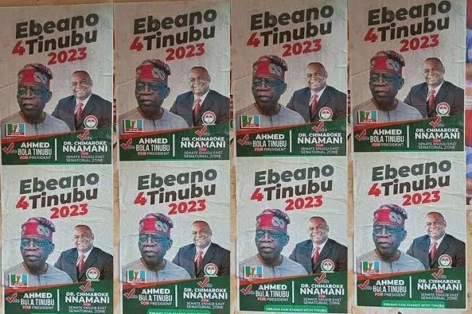 Confusion in Enugu as posters of Chimaroke Nnamani, Tinubu sighted at PDP zonal meeting