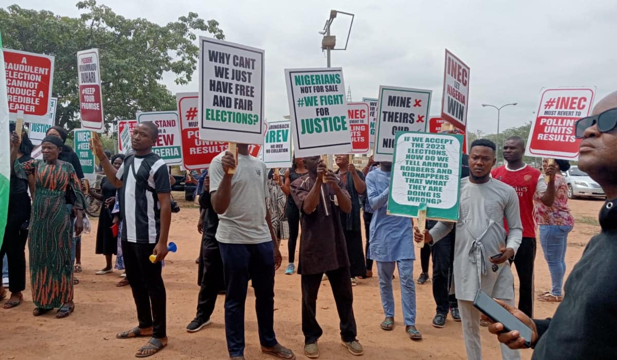 BREAKING: Heavy protest rocks Abuja over election [PHOTOS]