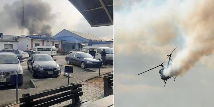 JUST IN: Helicopter Crashes In Port Harcourt
